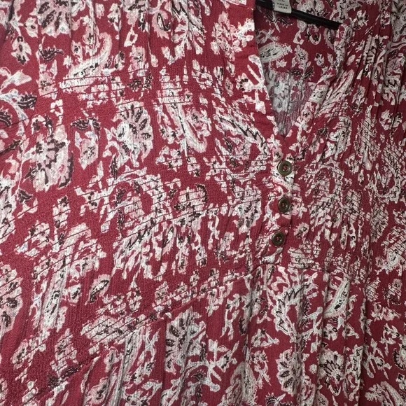 Knox Rose Red Paisley Midi Dress with Black & Cream Border - Picture 9 of 9